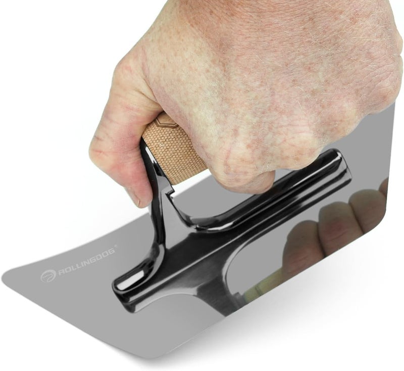 Rolling Dog Venetian Plaster Trowel 200mm x 105mm x 84mm - Mirror Polished 420 Stainless Steel Blade, Ergonomic Beech Handle for Decorative Finish and Polish - Image 4